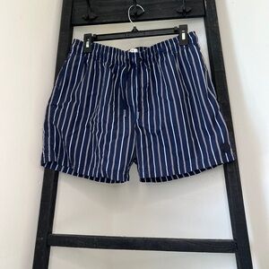 Reiss Striped Blue and White Swim Trunks